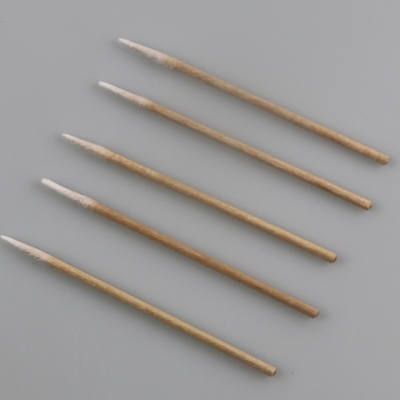 Hölzernes Stock-spitzes Wattestäbchen knospt biologisch abbaubare Cleanroom-Baumwolle für industrielles