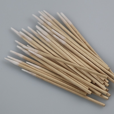Hölzernes Stock-spitzes Wattestäbchen knospt biologisch abbaubare Cleanroom-Baumwolle für industrielles