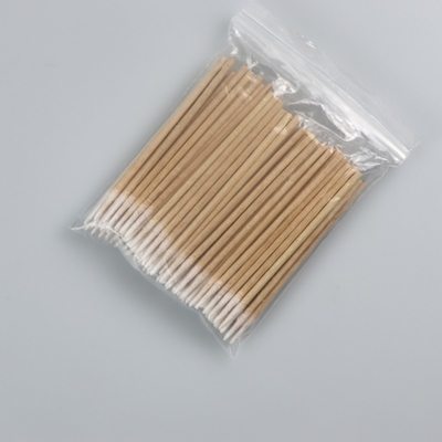 Hölzernes Stock-spitzes Wattestäbchen knospt biologisch abbaubare Cleanroom-Baumwolle für industrielles