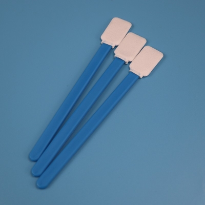 714 Lintfreier grüner Griff Flachrechteckiger Mikrofiber-Swab-Lieferant zur Linsenreinigung