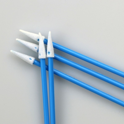 Spitzen scharfe Schwammkopf 76mm Schaumspülungen Blauer Griff für die Präzisionsreinigung