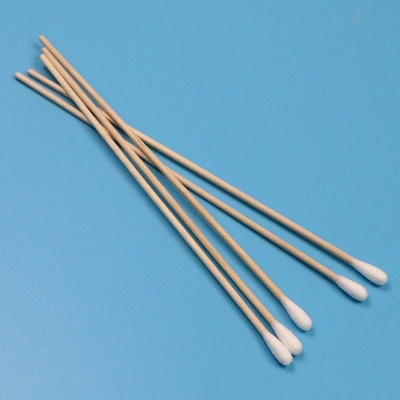 CA-006 Biologisch abbaubarer langer Holzstäbchen Reinraum Q Tipps Industrielle Baumwollknospen Reinigungsschwabstäbchen