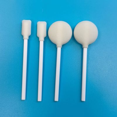 Disposable White PP Stick Rectangular Sponge Stick 1ml Foam Tip Swab Applicator with Total Length 105mm