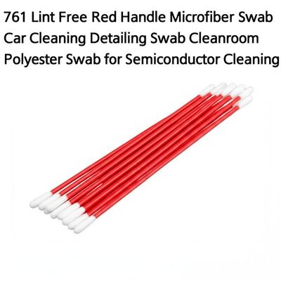 761 Lintfreier Rotgriff Mikrofiber-Swab für die Reinigung von Autos Detail-Swab für Reinraum Polyester-Swab für Halbleiterreinigung
