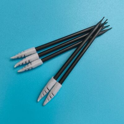 751 Lint Free Black Handle Spiral Pointed Car Cleaning Detailing Swab Foam Tip Cleanroom Swab for Headset Cleaning