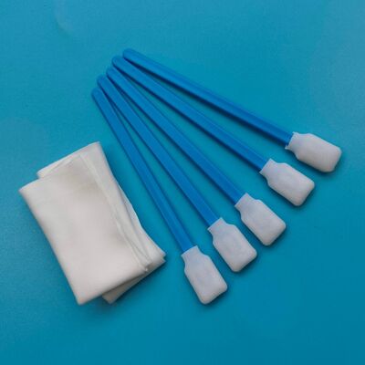 High Cleaning Ability Blue PP Stick Rectangular Sponge Detailing Swab Foam Tip Swab Printer Cleaning Kit with Polyester Wipes