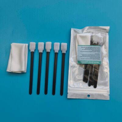 Lint Free Black Handle Rectangular Sponge Detailing Swab Foam Tip Swab Printer Cleaning Kit with Polyester Wipes