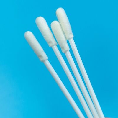 8cm Einweg-weiße PP-Stick-Steril-Schaum-Tipp-Swab VTM Kit Grippe-Test Oral-Swab Umwelttest Swab Oberflächenprobenahme-Swab