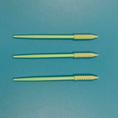 752 Starrer PP-Stab, langer, spiralförmiger, spitzer Schwammstab, Detaillierungstupfer, Präzisionsreinigungstupfer mit Schaumstoffspitze für Reinräume