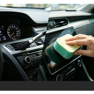 Tragbares Präzisionsreinigungs-Schaumtupfer-Set, Detaillierungs-Tupfer-Set, Auto-Reinigungsset mit Schwammbürste