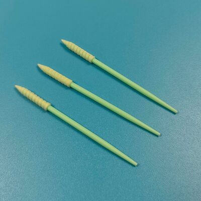 752 Grüner PP-Stick, fusselfreier Tupfer, Mini-Spiralspitzer Schwamm, Detaillierungstupfer, Präzisionsreinigungsschaumtupfer für Reinräume