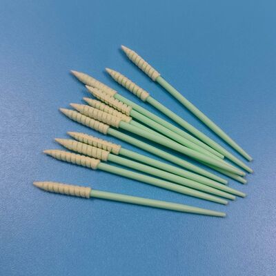 752 Grüner PP-Stick, fusselfreier Tupfer, Mini-Spiralspitzer Schwamm, Detaillierungstupfer, Präzisionsreinigungsschaumtupfer für Reinräume