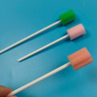 Individuell eingewickeltes weißes PP-Stick Mundreinigungsschwab Hygiene Blumenform Mundpflege Schwamm Schwab Zahnbürste Reinigungsschwab