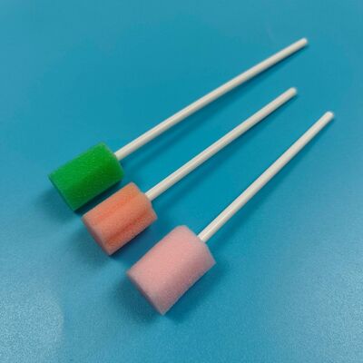 Individuell eingewickeltes weißes PP-Stick Mundreinigungsschwab Hygiene Blumenform Mundpflege Schwamm Schwab Zahnbürste Reinigungsschwab