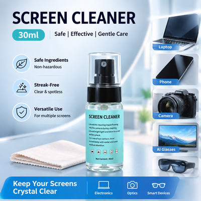 30ml-120ml streifenfreier Elektronikreiniger - mit Tuch für Gaming-Monitor, VR-Headset & Smart Glasses