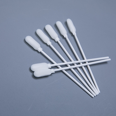 Weiße sterile Wattestäbchen-Plastikstock-Schwamm-Spitze 18,5 Millimeter-Kopflänge