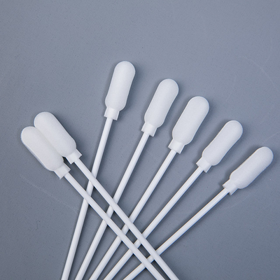 Weiße sterile Wattestäbchen-Plastikstock-Schwamm-Spitze 18,5 Millimeter-Kopflänge