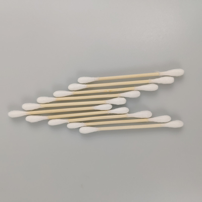 ECO-biologisch abbaubarer Bambusgriff-doppelte Hauptbaumwolle Bud Swab im Papierkasten