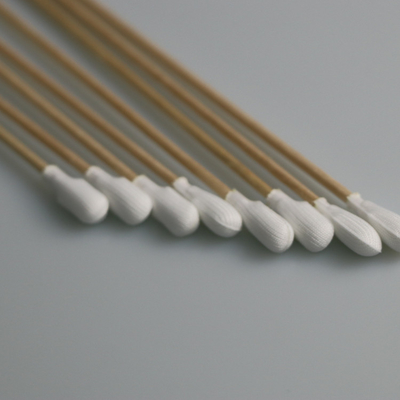 Polyester-industrielle Wattestäbchen-Präzisions-Spitzen-fusselfreier Holzgriff