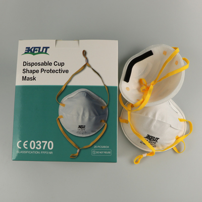 Wegwerfgesichtsmaske FFP3 des weißen Entwurfs-3D mit Stirnbändern