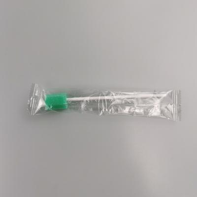 Farbcodierte Mundpflege-Tupfer – Einzeln verpackte, runde Schwammspitzen in Blumenform (Grün/Rosa) für medizinische und häusliche Anwendung
