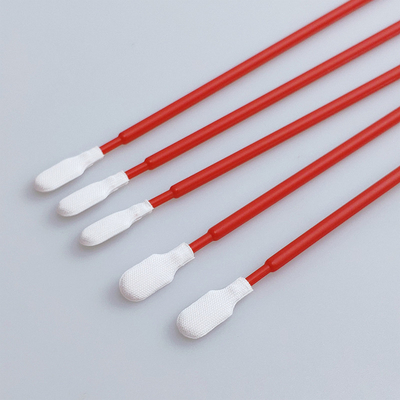 Fusselfreies rotes langes Stock-Wegwerfpaddel-Haupt-Polyester wischt 165mm Länge auf
