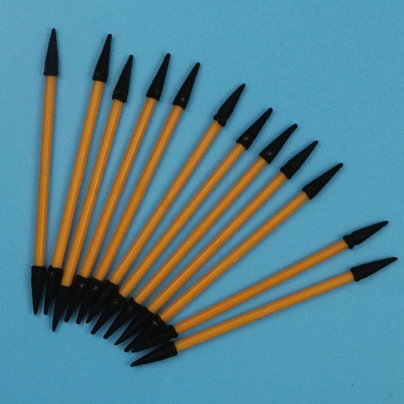TX750 Lint-freie Orange-Handfläche Mini Spitzen-Schwammstäbchen Doppelend kleiner Reinraum Schaumspülspül für eine detaillierte Reinigung