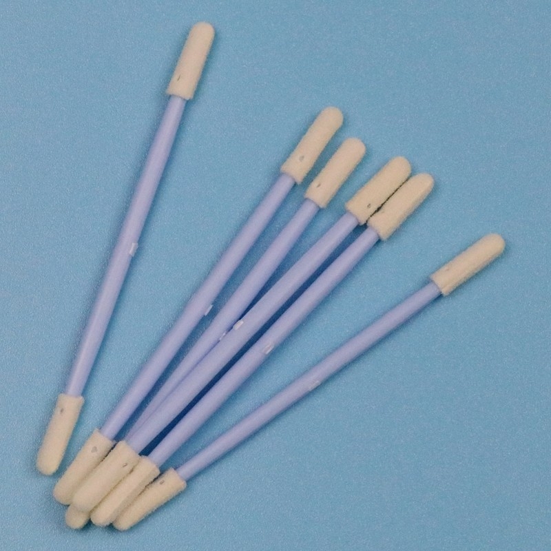 TX742 Lintfreier Blauer Griff Doppel-Endes Mini-Schwammstick Komprimiert Kleines Reinraum Schaumspülspülspül für detaillierte Reinigung