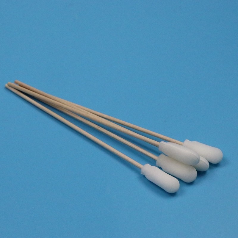 15 cm Einweg-Holz-Stick Sponge Stick Medizinischer Schaum-Swab-Applikator mit Baumwollknospen im Inneren