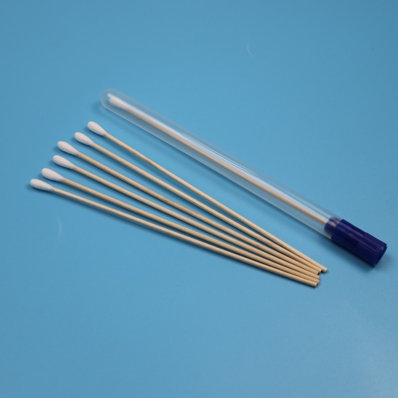 Einweg-Holzstäbchen-Baumwollspitze Oral-Swab Sterile Proben Sammlung Swab mit Tube VTM Kit