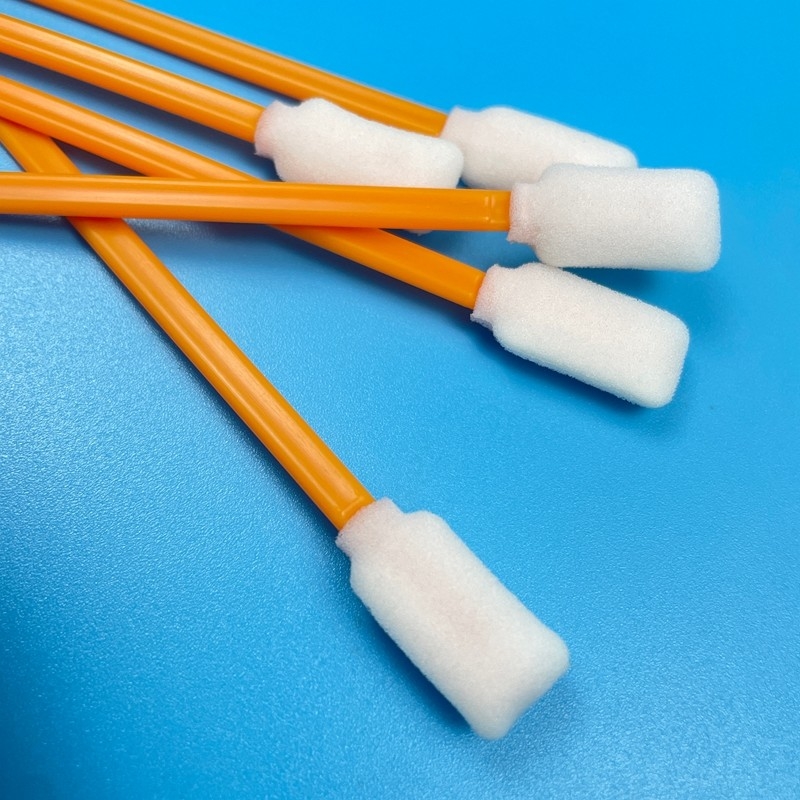 Orange-farbige Schaumspitze Spülstücher Rechteckkopf Feststoff PP-Handgriff Lint-freier Spülstücher