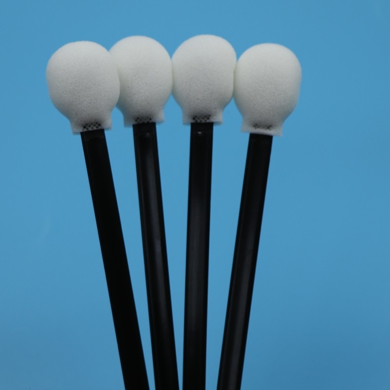 708 Lint-freier schwarzer Griff Kreisförmiger Schwammstick Reinigungsraum-Swab Autospflege Lollipop-Schaum-Swab