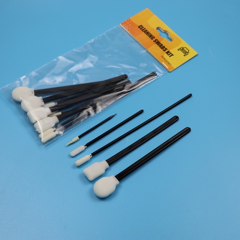 Portable Lint Free Sponge Detail-Swab Präzisionsreinigung Pflege Pflege Schaum-Swab mit schwarzem Griff