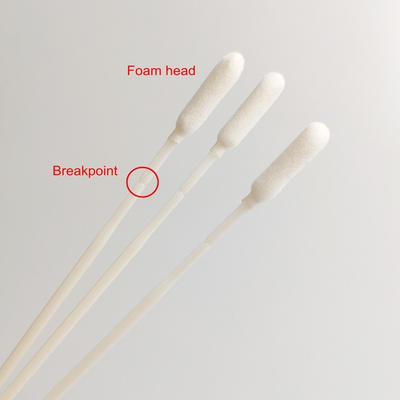 Sterile Schaumspitzen-Swabs mit Bruchpunkt      Unabhängige Packungen für klinische, industrielle und Umweltproben