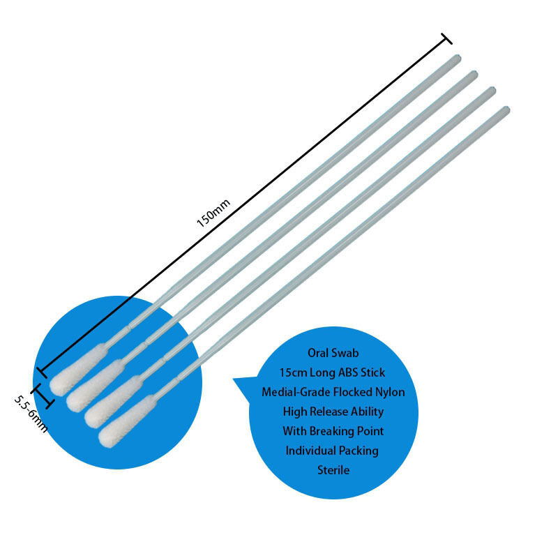 Einweg-ABS-Stick-Flock-Nylon-Probenaufnahme-Swab Oral-Swab Sterile Probenaufnahme-Swab mit individueller Verpackung