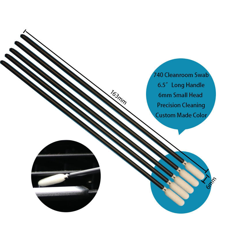 TX740 Fusselfreier 6,5-Zoll-Präzisionsschwamm mit extra langem Griff, Detaillierungstupfer, Druckerreinigungsschaumtupfer für die Autoreinigung