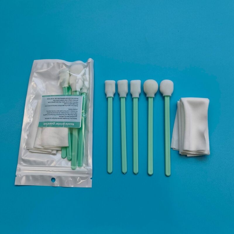 Fusselfreier, grüner Griff, weicher Schwammtupfer, Schaumstoffspitze, Detaillierungstupferset, Druckerreinigungsset mit Polyestertüchern