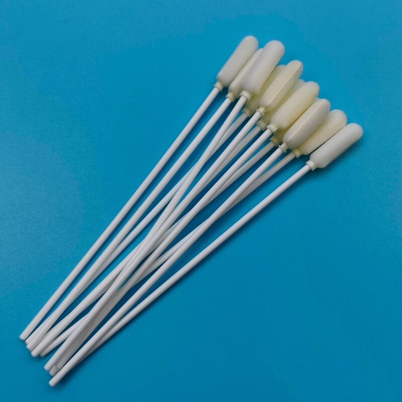 14cm Einweg-Lang-PP-Stab mit großem Schaumstoffkopf zur oralen Probenentnahme, steriler Tupfer für die Probenentnahme, Tupfer für die Influenza-Testentnahme