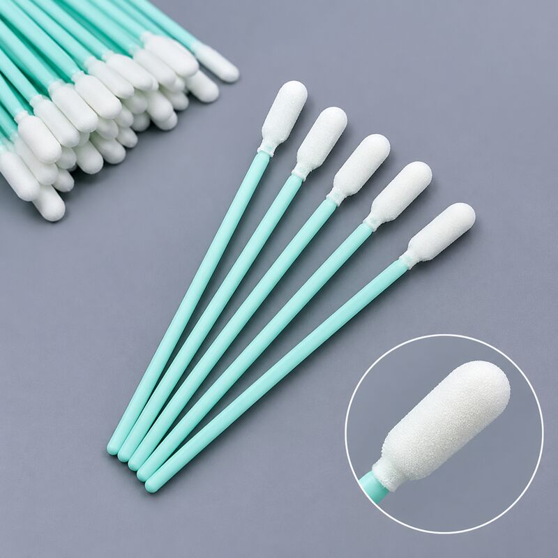 6 mm Rundfoam Spitze Reinigung Swab mit robustem grünen Griff Lint frei Präzisionsreinigung Applikator Länge 100 mm