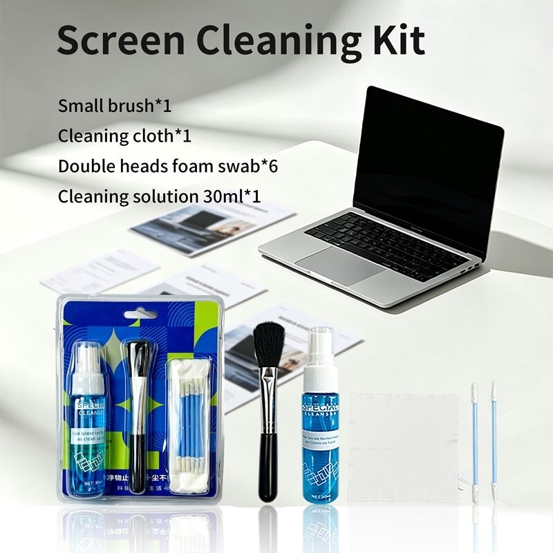 4 in 1 tragbares Bildschirmschutzgerät Linsen Reinigung Mikrofiber Wäsche Weichbürste Bildschirmschutzgerät Linsen Reinigung Kit Laptop Reinigung Kit