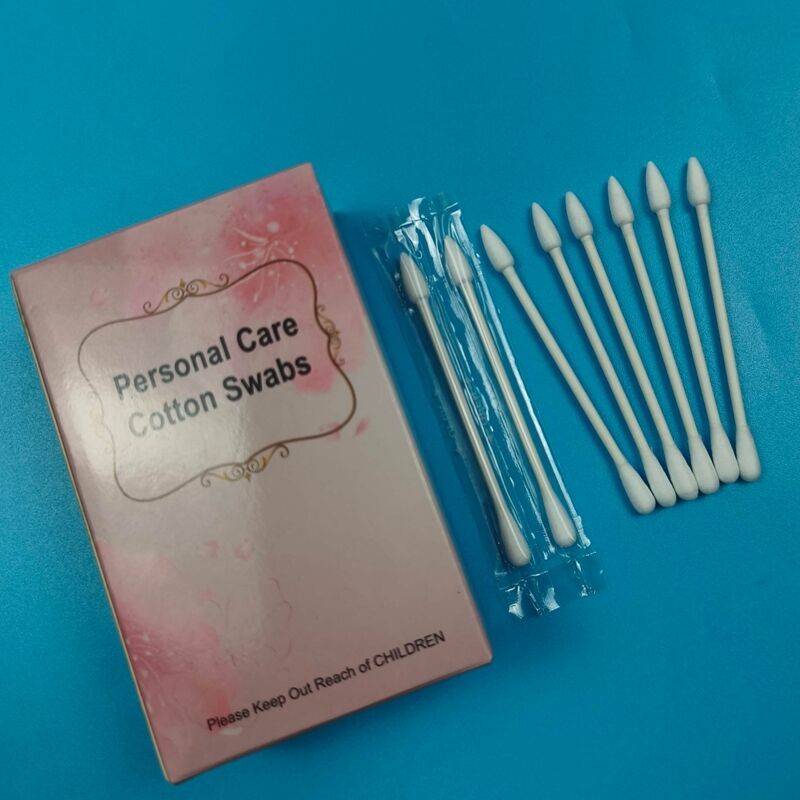Individual Wrapped Round and Pointed Cosmetic Qtips Personal Care Cotton Bud Swab for Makeup Removing