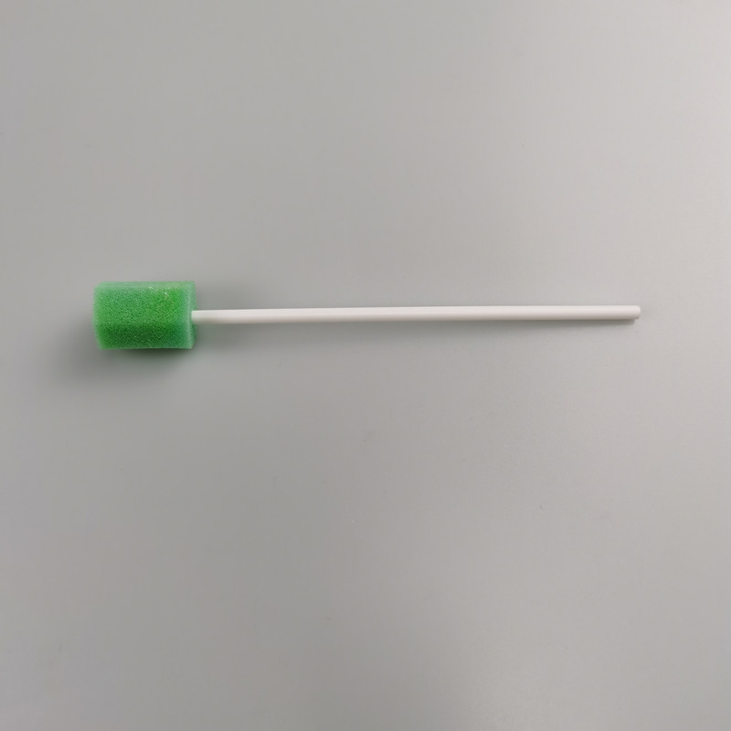 Farbcodierte Mundpflege-Tupfer – Einzeln verpackte, runde Schwammspitzen in Blumenform (Grün/Rosa) für medizinische und häusliche Anwendung